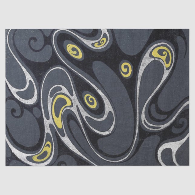 Papel De Seda Abstrato de espiral colorida (Frente )