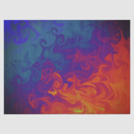 Papel De Seda Abstrato de espiral de laranja azul claro 