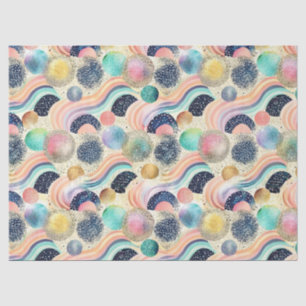 Papel De Seda Abstrato de Ondas do Arco-Íris e Largura do Pastel