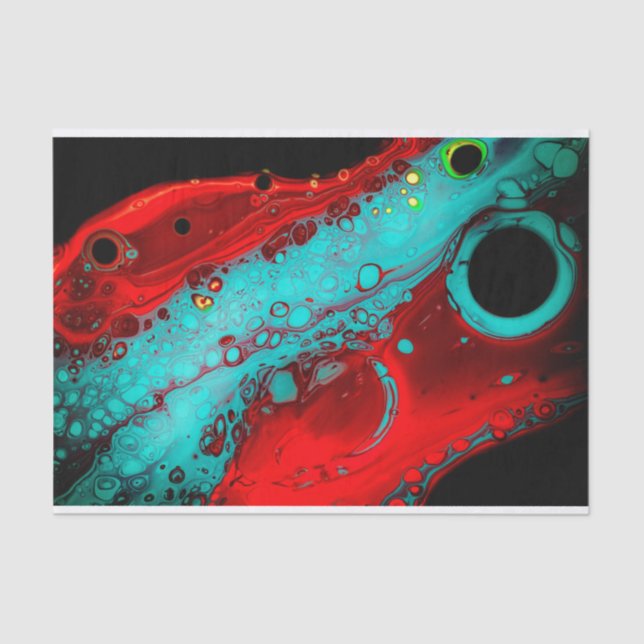 Papel De Seda Abstrato de preto azul vermelho, desligamento, rec (Frente )