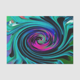 Papel De Seda Abstrato de preto e turquesa Dramático
