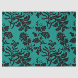 Papel De Seda Abstrato Designs Florais na Decoupage Teal