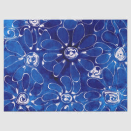 Papel De Seda Abstrato disies Blue Floral Decoupage