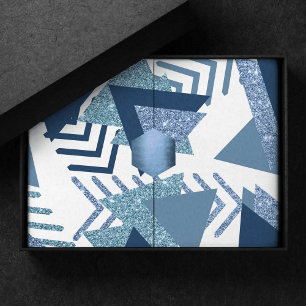 Papel De Seda Abstrato do luxo dos anos 90 Padrão azul Marinh