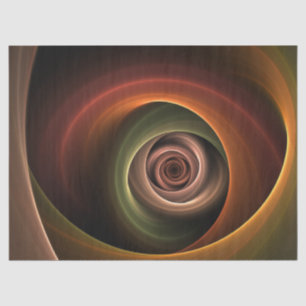 Papel De Seda abstrato espiral 3D Cores quentes quentes Arte Fra
