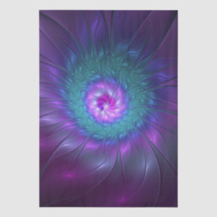 Papel De Seda Abstrato Floral Beauty Fractal Colorida Flor