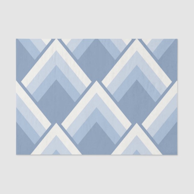 Papel De Seda Abstrato geométrica, azul e esbranquiçada 2 (Frente )