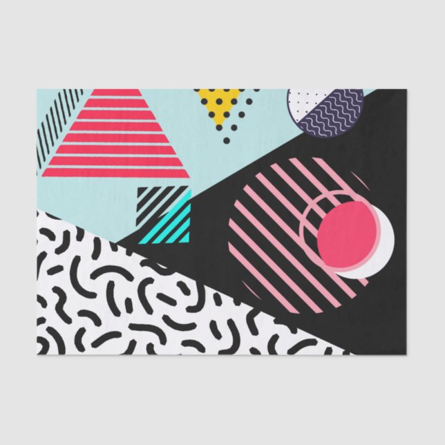 Papel De Seda Abstrato geométrico (Frente )