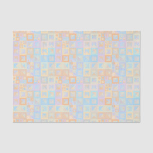 Papel De Seda Abstrato Geométrico Colorido Pastel Boho