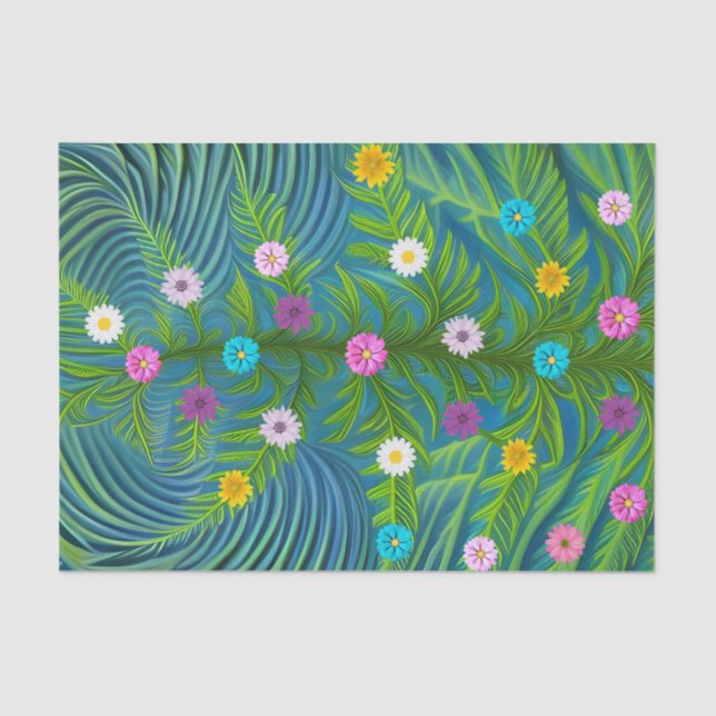 Papel De Seda Abstrato Little Daisy Garden (Frente )