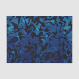 Papel De Seda Abstrato Magia - Marinho Azul Grunge Preto