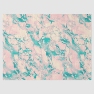 Papel De Seda Abstrato Marble Rosa Verde