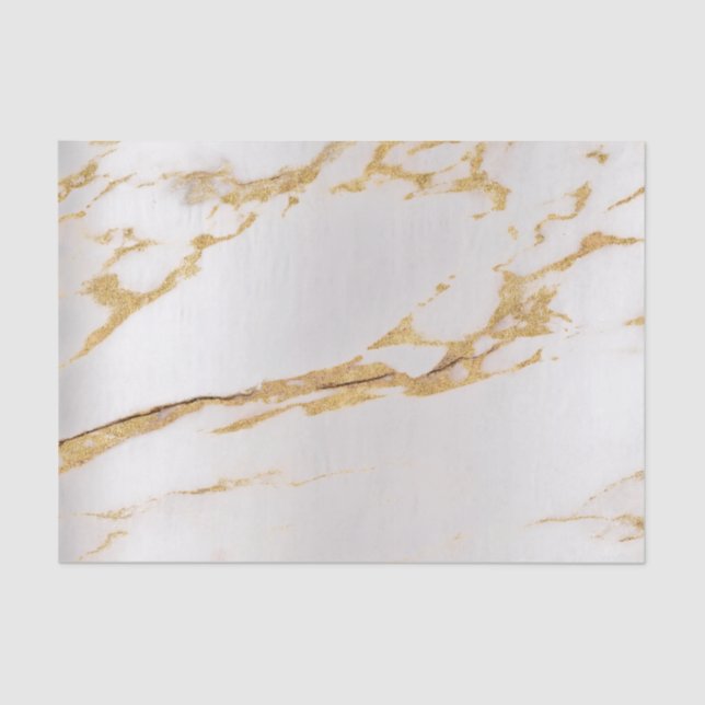 Papel De Seda Abstrato Metálico Dourado de Silver Silver Marble  (Frente )