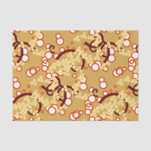 Papel De Seda Abstrato Moderno Confetti Impressão, Mostarda Dou