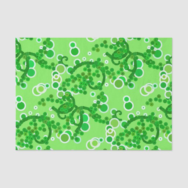 Papel De Seda Abstrato moderno Confetti Impressão, Verde limão (Frente )