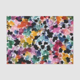 Papel De Seda Abstrato Orgânico Vibrante: Borrão de Tinta Imperf