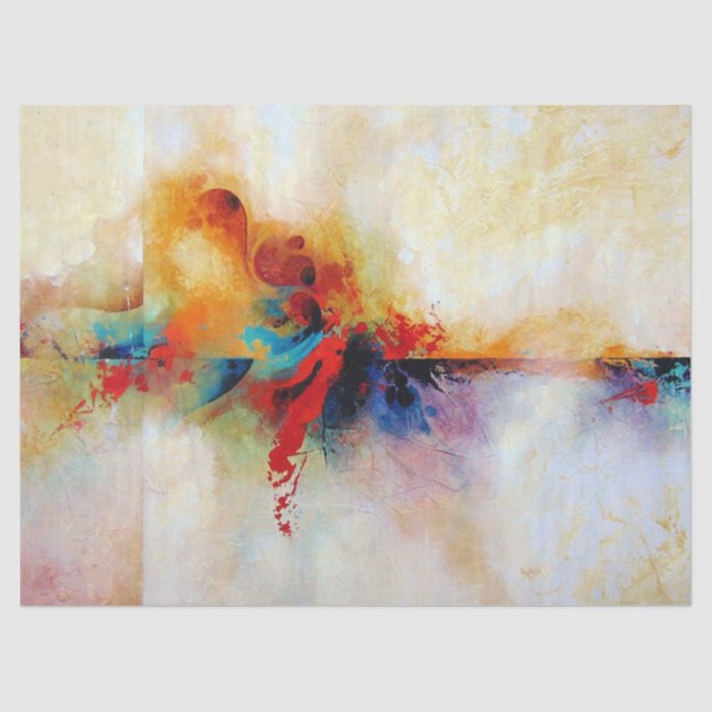 Papel De Seda Abstrato pintura brilhante e colorida (Frente )