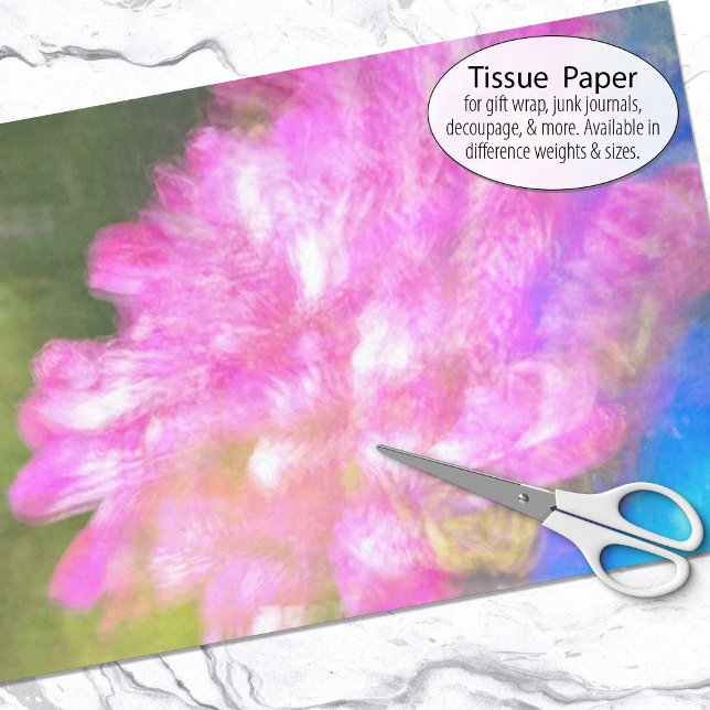 Papel De Seda Abstrato pintura da Flor Rosa Brilhante (Tissue paper for gift wrap and decoupage)