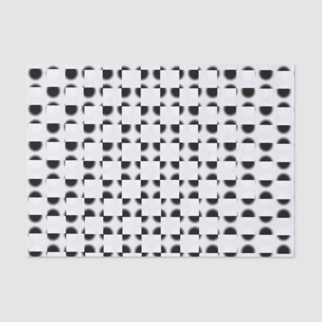 Papel De Seda Abstrato preto e branco (Frente )