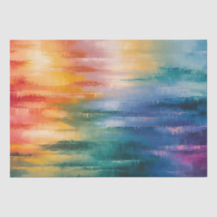 Papel De Seda Abstrato Rainbow Colors Horizon Art Decoupage