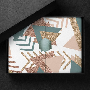Papel De Seda Abstrato retroativo 90s Padrão Dourado Rosa ver