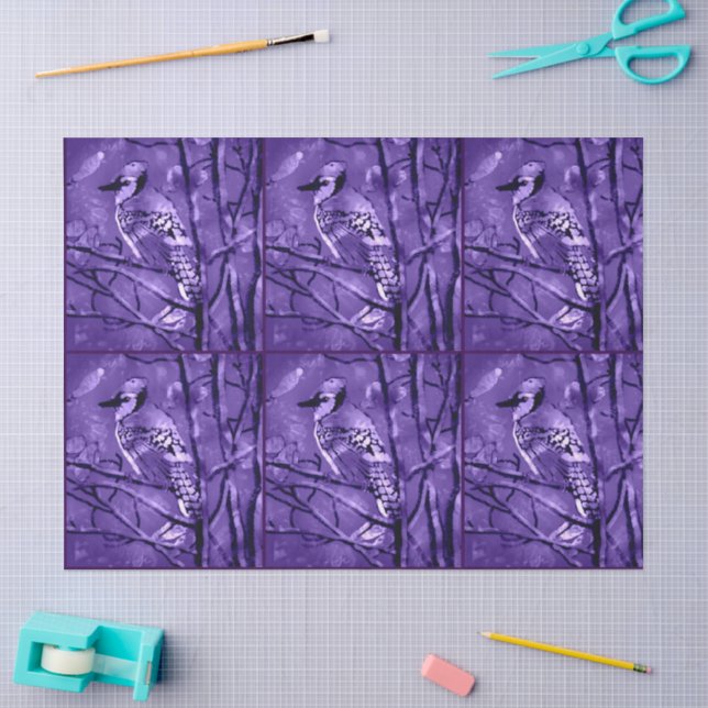 Papel De Seda Abstrato Roxo-preto azul-jay (Arte )