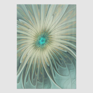 Papel De Seda Abstrato Sage Green Fantasy Flor Arte Fractal