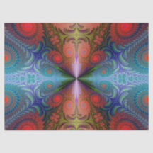 Abstrato Vermelho Azul Fractal Design 37 Decoupage