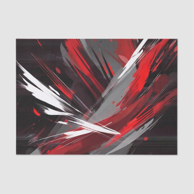 Papel De Seda Abstrato Vermelho Enérgico E Cinza (Frente )