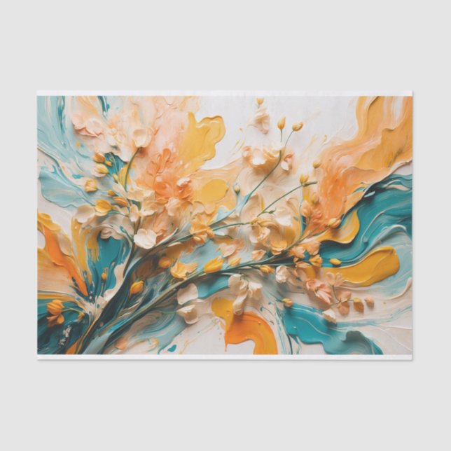 Papel De Seda Abstrato Vibrant Springtime Selvagens (Frente )