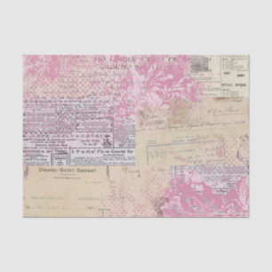 Papel De Seda Abstrato Vintage Collage Pink