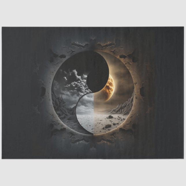 Papel De Seda Abstrato Ying Yang Series Design 2 (Frente )