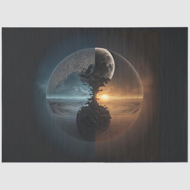 Papel De Seda Abstrato Ying Yang Series Design 5 (Frente )