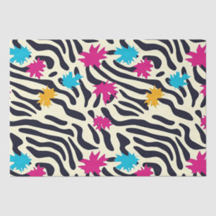 Papel De Seda Abstrato Zebra Stripes com pintura folha