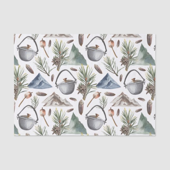 Papel De Seda Acampamento, Caminho, Exterior e Natureza  (Frente )