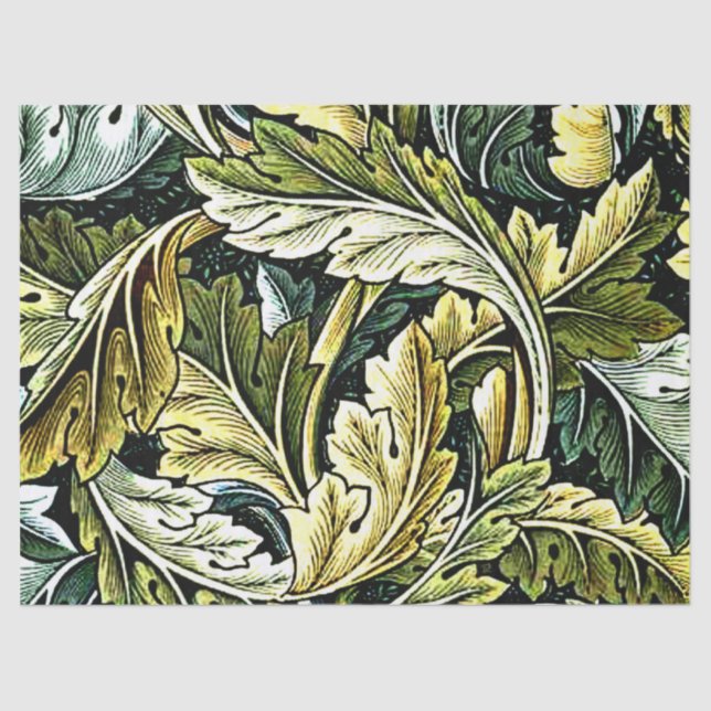 Papel De Seda Acanthus, o popular padrão William Morris, (Frente )