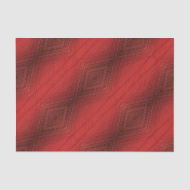 Papel De Seda Aceitação | Padrão de Boho Eclético Vermelho (Frente )