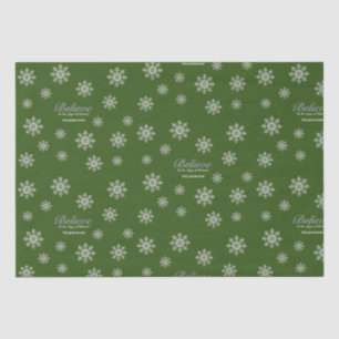 Papel De Seda Acredite na Mágica do Natal Verde