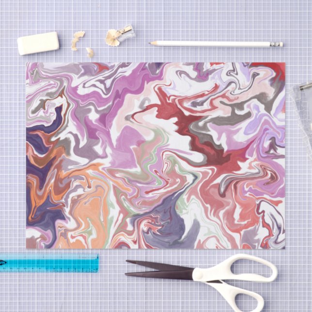 Papel De Seda acrílico líquido vermelho (Arte )