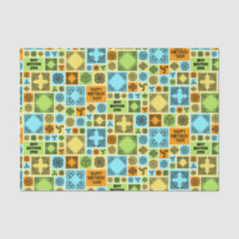 Papel De Seda Adicionar Nome e Relação Aniversário Laranja e Ver