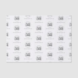 Papel De Seda Adicione seu logotipo e site preto e branco