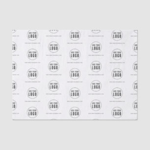 Papel De Seda Adicione seu logotipo e site preto e branco