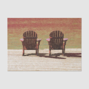 Papel De Seda Adirondack Beach Chairs Sunset Rustic