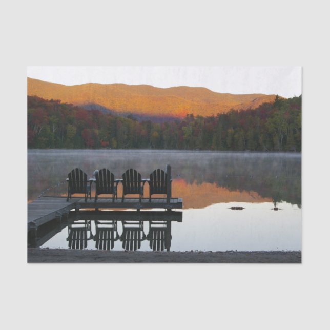 Papel De Seda Adirondack preside Heart Lake Fall (Frente )