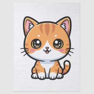 Papel De Seda Adorable Kawaii Ginger Cat Cartoon Character