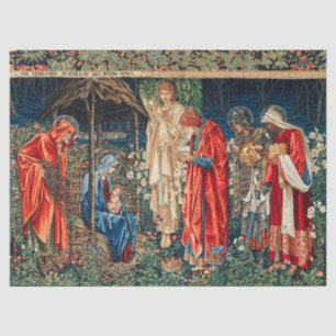 Papel De Seda ADORAÇÃO DE MAGI Morris, Natal Burne-Jones