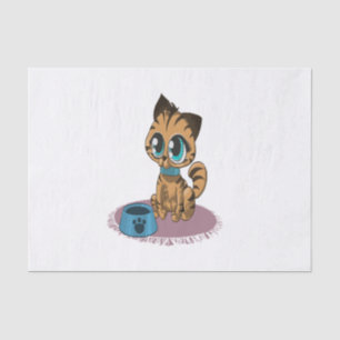 Papel De Seda Adorável gatinho fofinho e fofinho com olhos de g