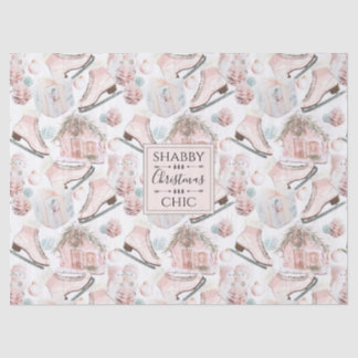 Papel De Seda Adorável padrão de Natal cor-de-rosa Chique