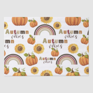 Papel De Seda Adorável Vintage Autumn Floral Pumpkin Vibes
