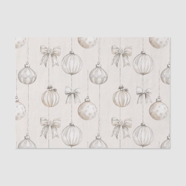 Papel De Seda Adornos De Natal Flocos De Neve Creme Rústicos (Frente )